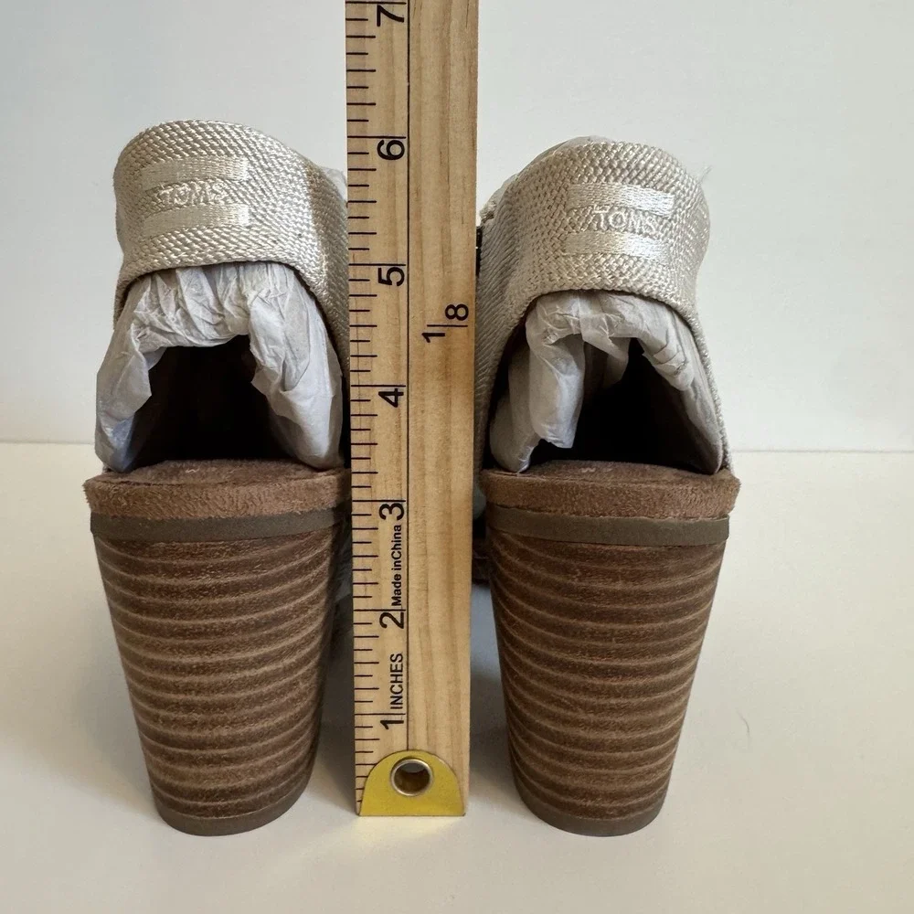 NWT TOMS Majorca Cutout Sandal -Natural Yarn Dye Cottagecore Modest Chic Comfort